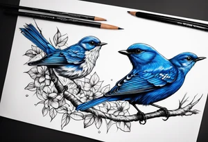 Blue bird tattoo idea