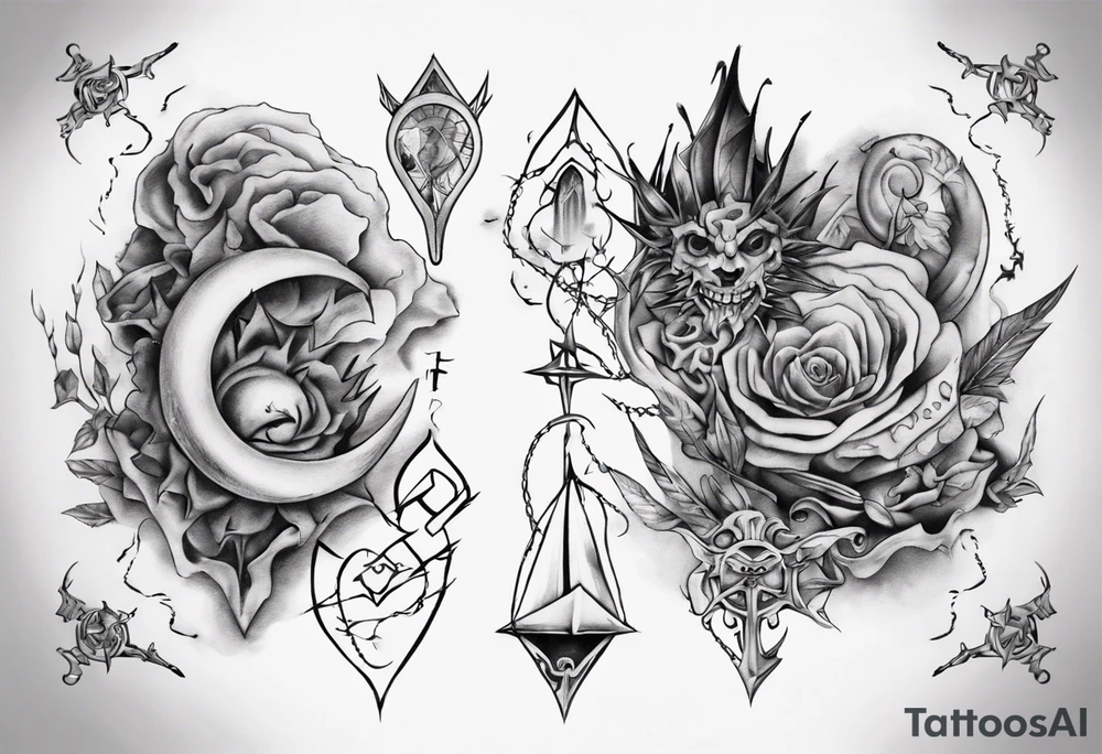 2 paths which got lost and found themselves again tattoo idea