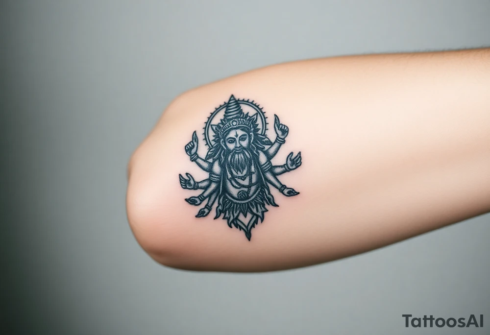 hindu god tattoo that shows strength and is trippy tattoo idea