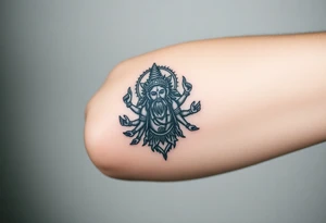 hindu god tattoo that shows strength and is trippy tattoo idea