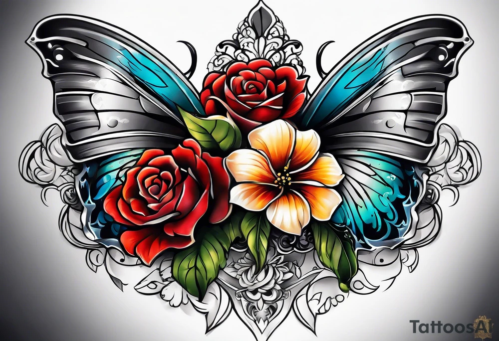 full body tattoo on the back from top to bottom on paper tattoo idea