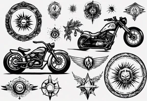 Mitircycle headlights tattoo idea