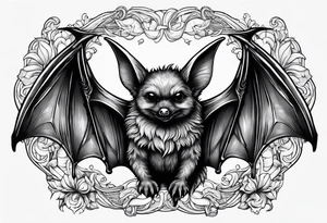 bat hugging another bat tattoo idea