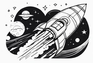 Rocket Ship Adventure tattoo idea