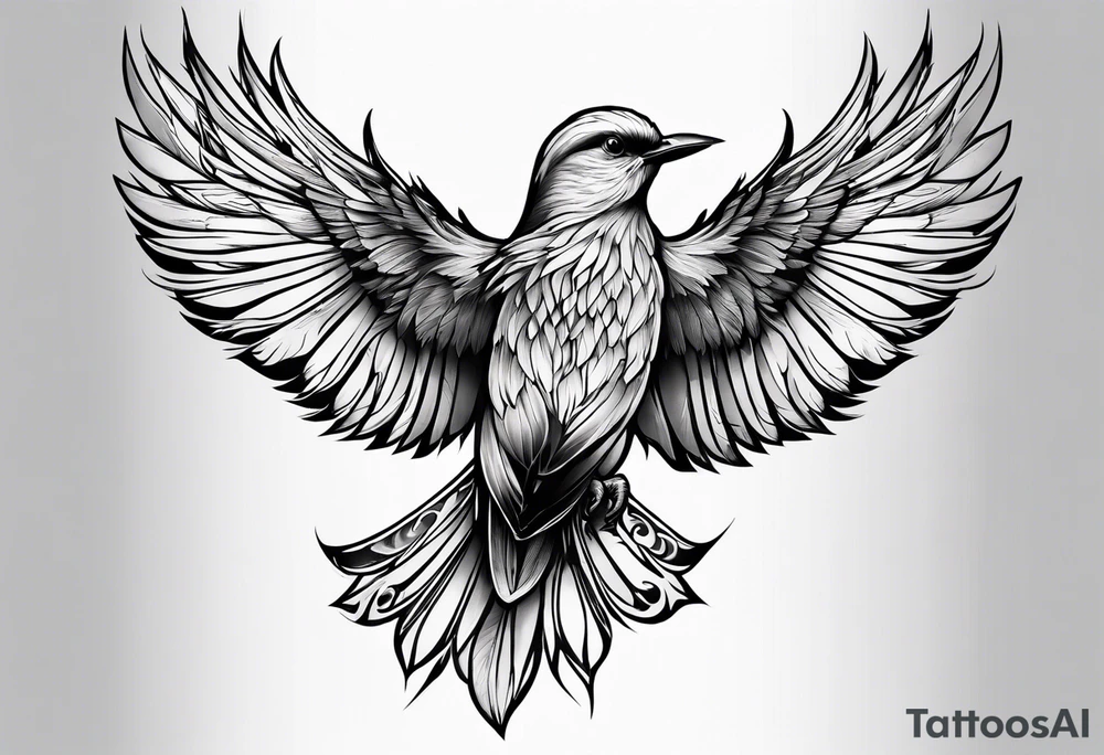elegant bird tattoo idea