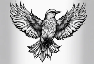 elegant bird tattoo idea