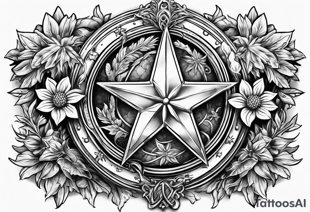 captain’s bar with edelweiss flower tattoo idea