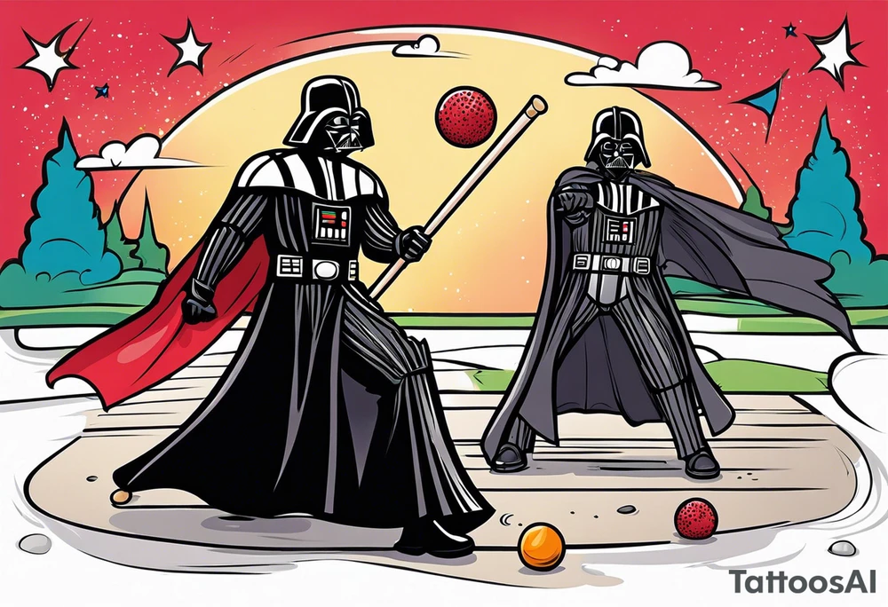 Darth Vader playing croquet tattoo idea