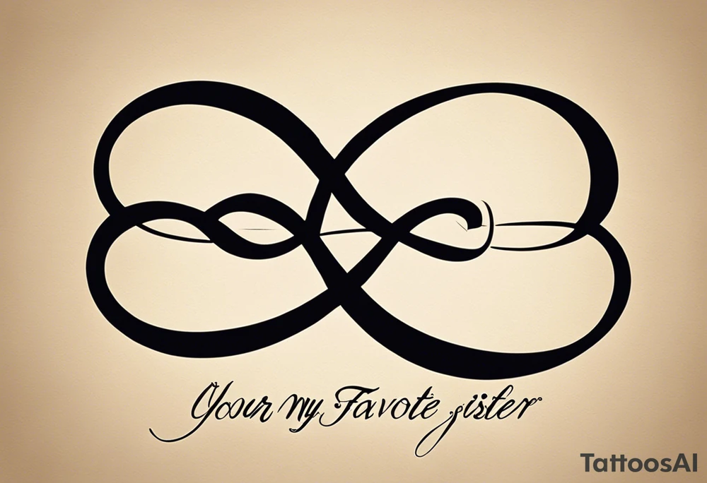 Eternity Symbol: A delicate, outlined infinity symbol as the foundation of the tattoo. 
Puzzle Piece: One small, outlined puzzle piece placed along one of the loops of the eternity symbol (typically on the lower curve or where the lines cross in the middle). 
Handwritten Text: Your sister’s words, “to my favorite sister,” can flow along the curve of the infinity symbol, following its shape. 

Positioned horizontally on your ankle for a balanced look. tattoo idea