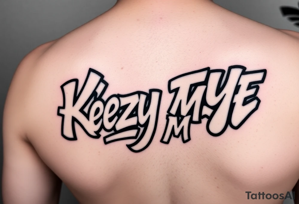 Big Fat graffiti bubble style lettering  (KeezY MadE) tattoo idea