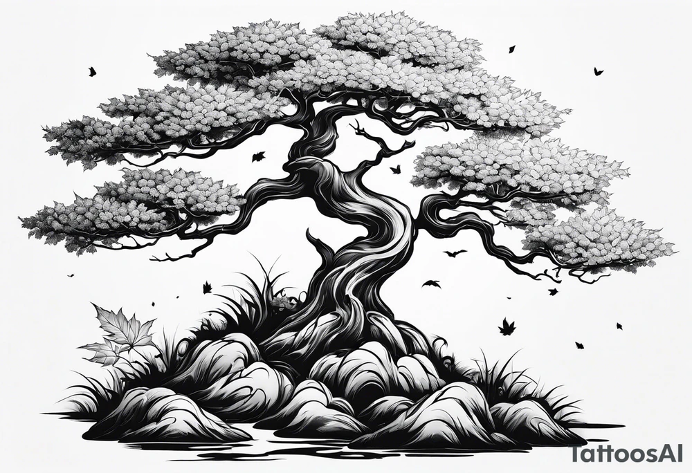 single maple tattoo idea