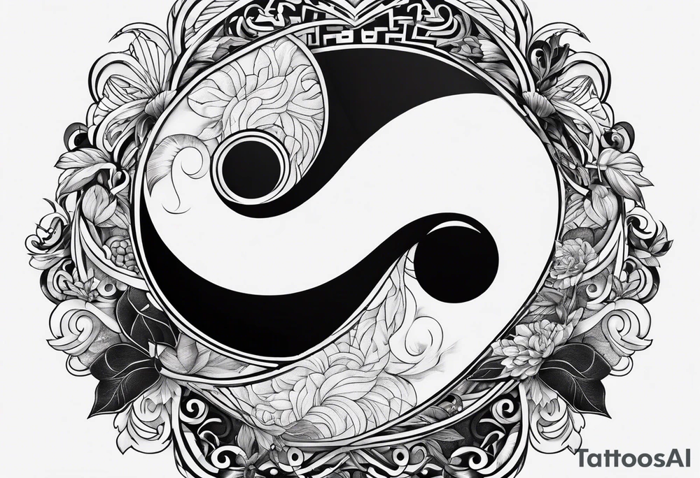 simbolo de ying yang con el infinito tattoo idea