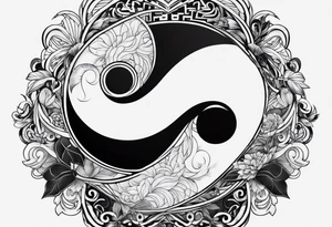 simbolo de ying yang con el infinito tattoo idea