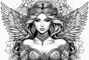 angel con accesorios tattoo idea