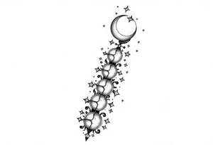 things to add on to a spine tattoo with moon and stars very dainty more moons and details please tattoo idea