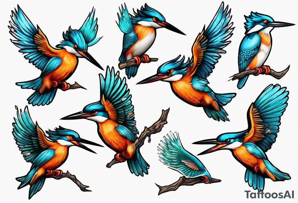 Kingfisher taking flight tattoo idea