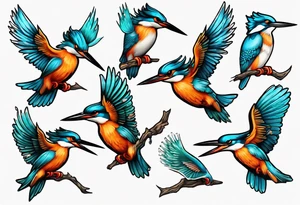 Kingfisher taking flight tattoo idea