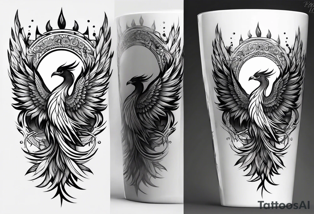 phoenix, lune bleu tattoo idea
