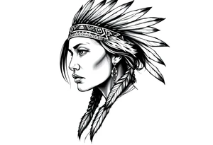 Female Native American tattoo idea