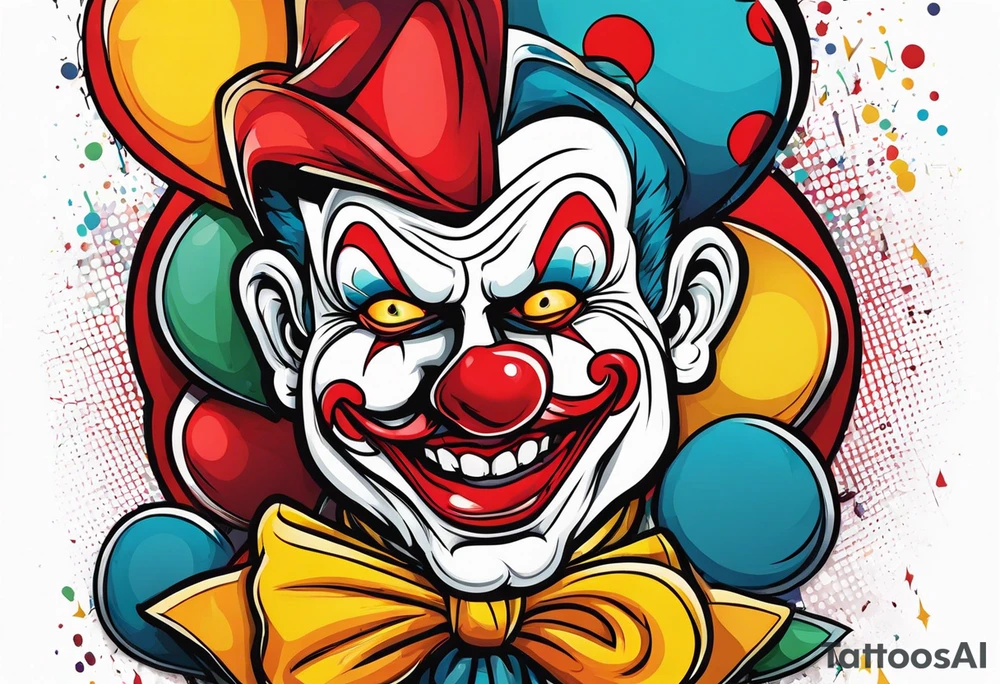 pin up style art the clown from terrifier tattoo idea