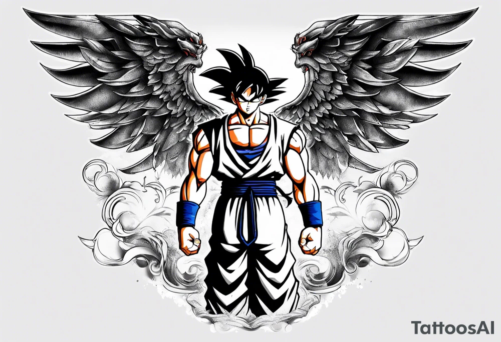 Son goku With wings tattoo idea