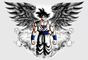 Son goku With wings tattoo idea