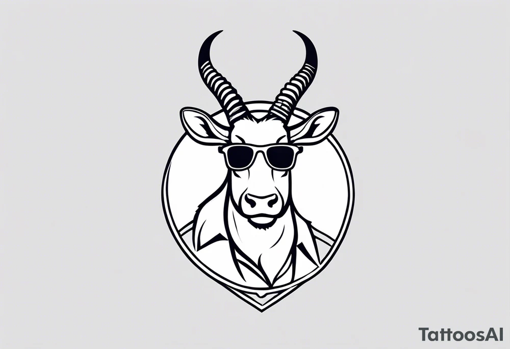 capricorn with sunglasses and shotgun tattoo idea