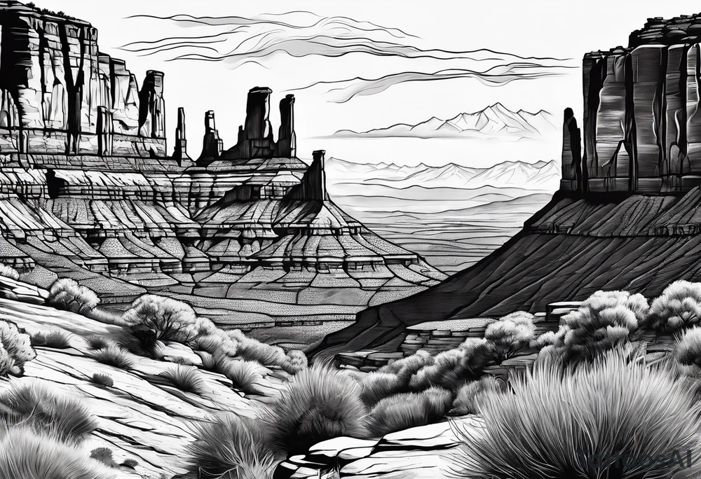 Forearm vertical, canyonlands national park, hikers tattoo idea