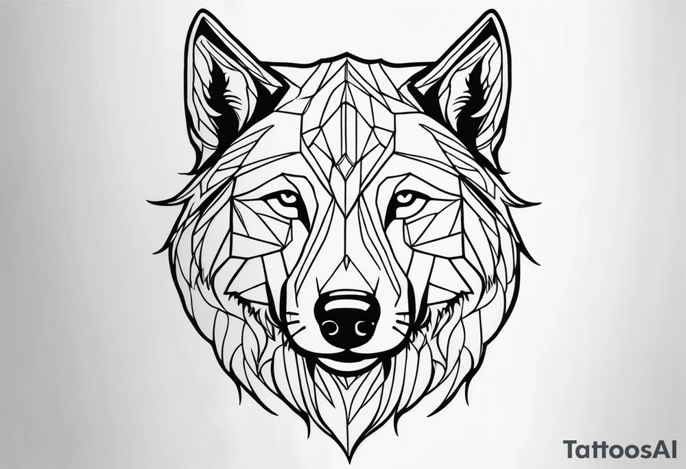 Wolf head tattoo idea