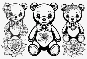 Lily teddy bear tattoo idea