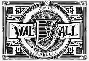 Valhalla shield sword  axe stairs tattoo idea