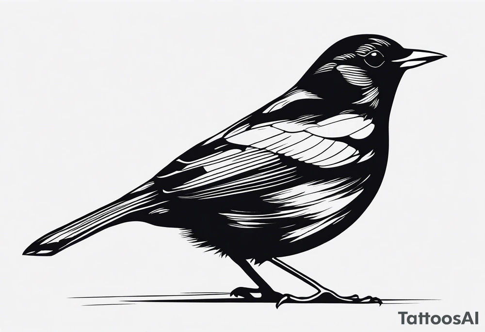 A semi abstract blackbird based on the Beatles song blackbird tattoo idea