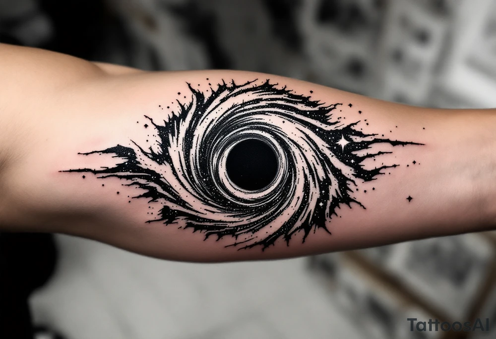 2 different universe's on each side of a black hole tattoo idea