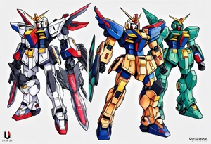 what are some uniqu gundam tattoos tattoo idea