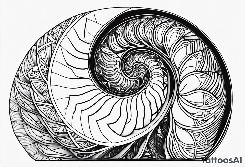 geometric nautilus tattoo tattoo idea