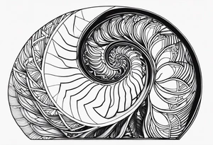 geometric nautilus tattoo tattoo idea