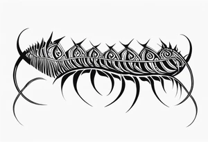 Long legs tribal centipede tattoo idea