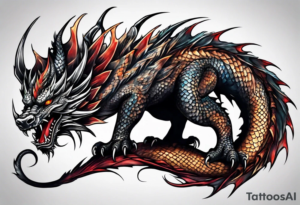 dragon skin full body tattoo idea