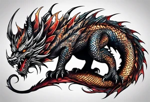 dragon skin full body tattoo idea