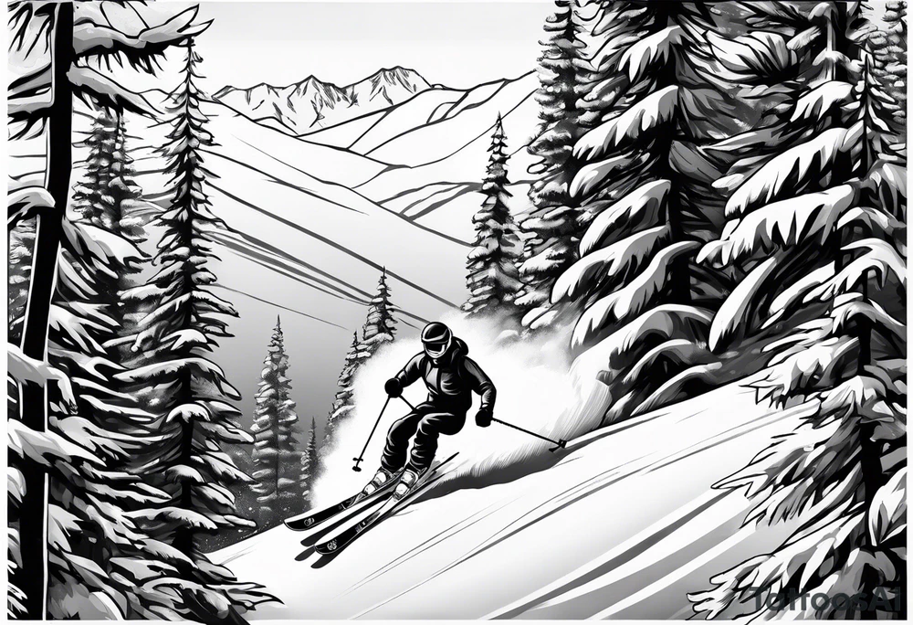 Skier tattoo idea