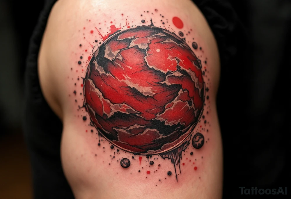 Red planet tattoo idea