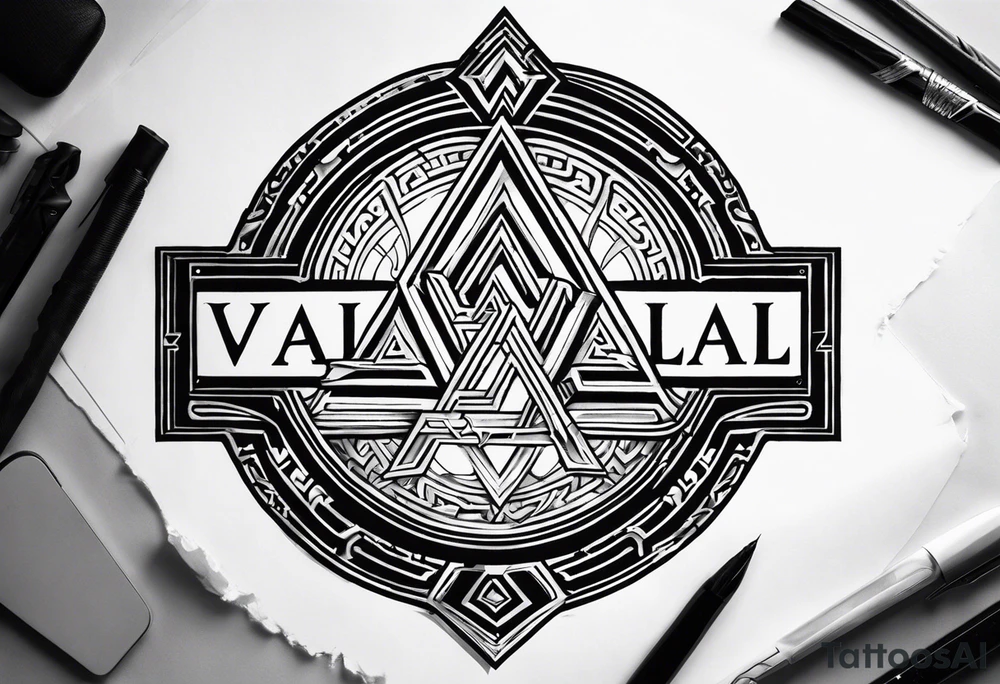Valhalla shield valknut sword tattoo idea