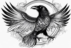 Raven changing into a phoenix tattoo idea