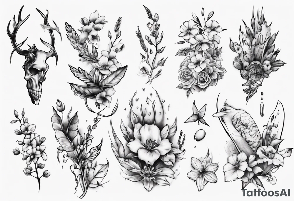 Small  spring beside a oka tattoo idea