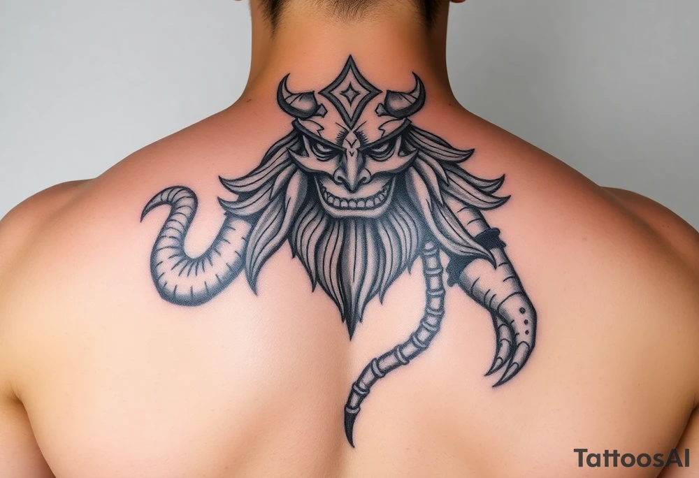 realistic poseidon tattoo idea