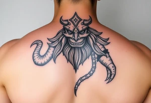 realistic poseidon tattoo idea