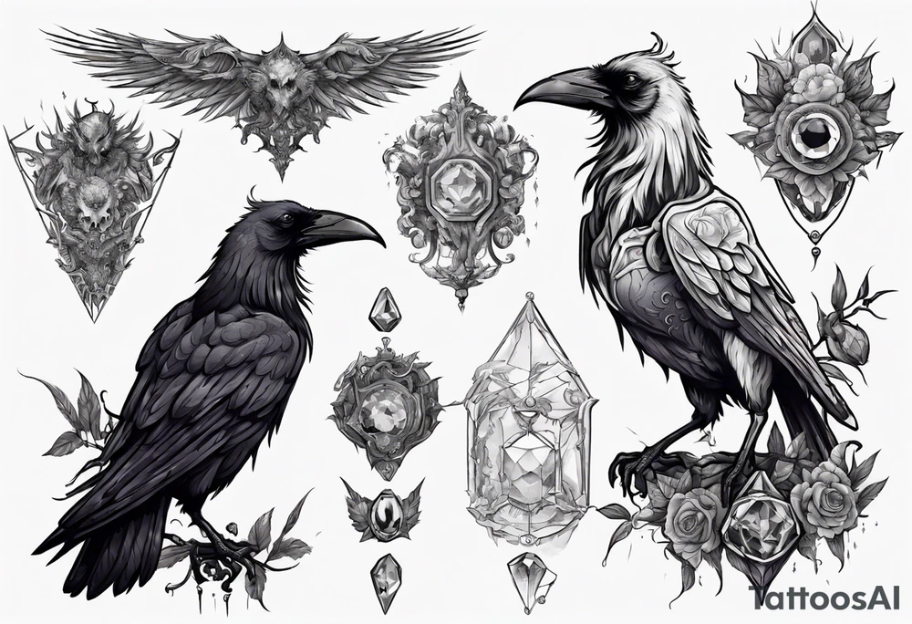 The Demon Raven Stolas, a Prince of Hell who is obsessed with gems, knowledge of astrology and poisonous plants. tattoo idea