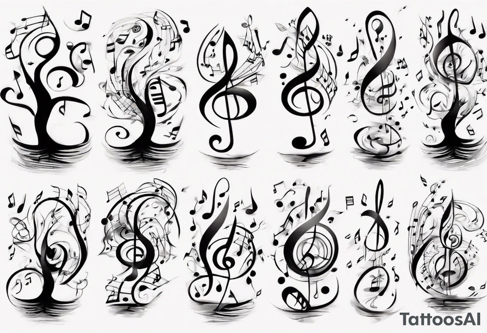 music speaker note tree stave notes tattoo idea