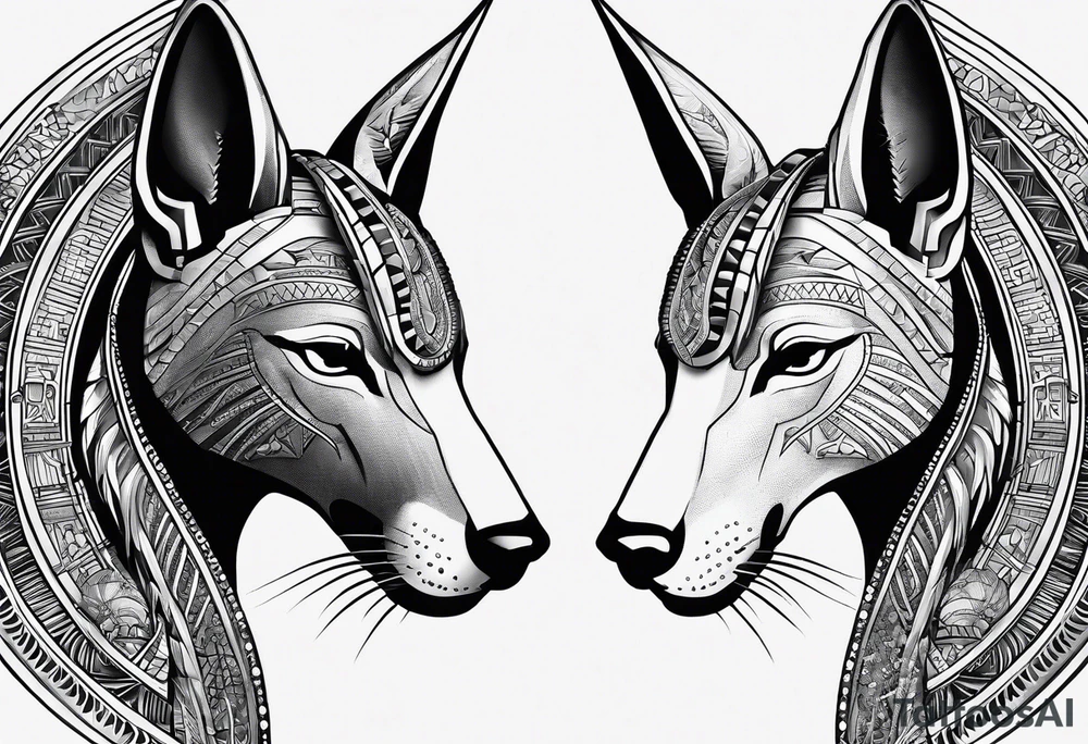 Egyptian style with anubis tattoo idea