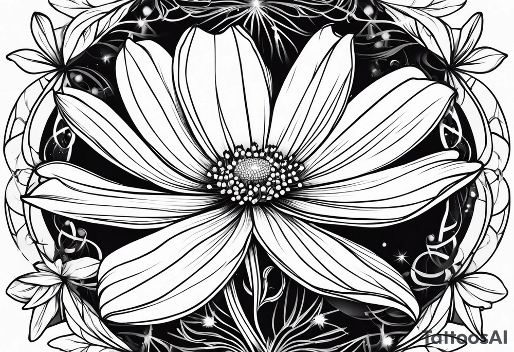 Cosmos flower tattoo idea